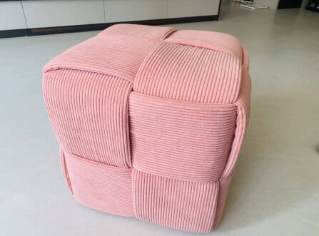 สตูลผ้าลูกฟูก MY DOLLS HOUSE COZY CUBE 38 ซม. สีชมพู_2